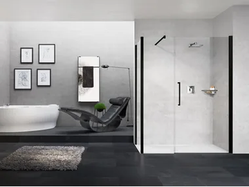 YOUNG G+F IN LINE - Corner shower cabin with hinged door by NOVELLINI - view 2