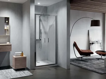 ZEPHYROS 2.0 2B - Niche glass and aluminium shower cabin with hinged door by NOVELLINI - view 2