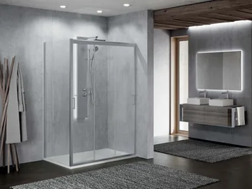 ZEPHYROS 2.0 3P - Corner rectangular shower cabin with sliding door by NOVELLINI - view 2