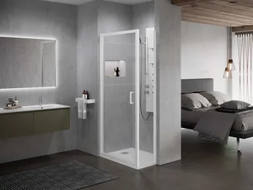 ZEPHYROS 2.0 F Special - Glass and aluminium shower cabin with hinged door by NOVELLINI - view 2