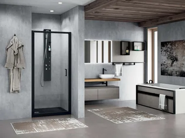 ZEPHYROS 2.0 G - Niche glass and aluminium shower cabin with hinged door by NOVELLINI - view 2
