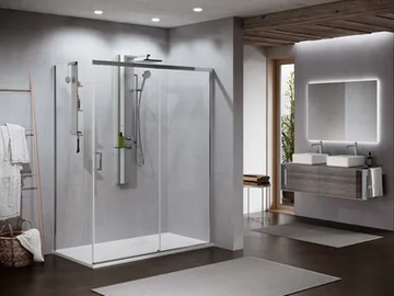 ZEPHYROS 2.0 PH+FH - Corner glass and aluminium shower cabin with sliding door by NOVELLINI - view 2