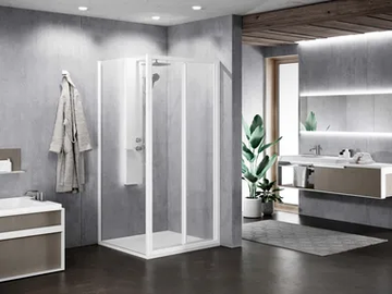 ZEPHYROS 2.0 S IN OUT - Corner glass and aluminium shower cabin with folding door by NOVELLINI - view 2