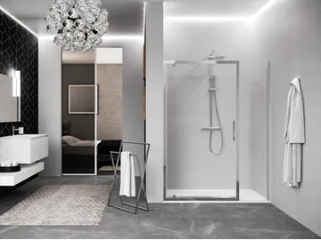 KUADRA 2.0 G+F IN LINE - Niche shower cabin with hinged door and fixed panel in line by NOVELLINI - view 2
