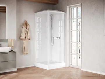 MEDIA GLASS GF - Multifunction glass and aluminium shower cabin with sliding door by NOVELLINI - view 2
