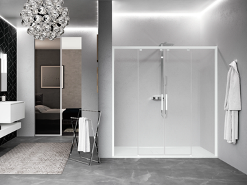 KUADRA 2.0 2AH - Niche shower cabin with sliding door by NOVELLINI - view 2
