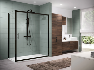 ZEPHYROS 2P - Corner shower cabin with sliding door and fixed panel by NOVELLINI - view 2