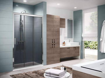 ZEPHYROS 3P - Niche shower cabin with hinged door by NOVELLINI - view 2