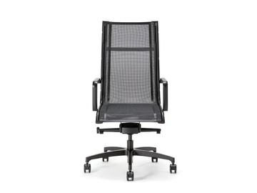 AALBORG AIR 01 BK - Swivel mesh executive chair with armrests with 5-spoke base by Nahu - view 2