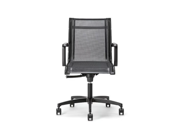 AALBORG AIR 02 BK - Swivel mesh executive chair with armrests with 5-spoke base by Nahu - view 2