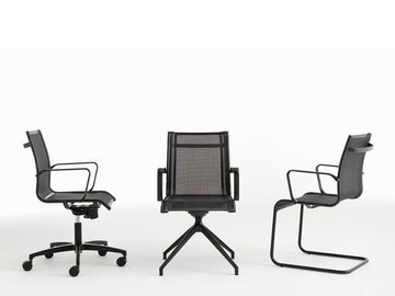 AALBORG AIR 02 BK - Swivel mesh executive chair with armrests with 5-spoke base by Nahu - view 3