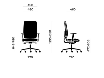 AVA H24 01 - Swivel fabric office chair with 5-Spoke base with armrests by Nahu - view 3