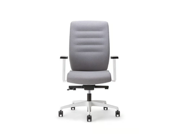 AVA WHITE 01 - Swivel fabric office chair with 5-Spoke base with armrests by Nahu - view 3