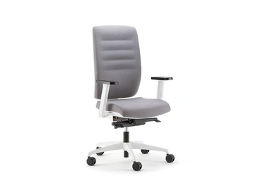 AVA WHITE 01 - Swivel fabric office chair with 5-Spoke base with armrests by Nahu - view 2