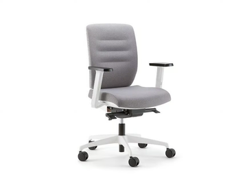 AVA WHITE 02 - Swivel fabric office chair with armrests with 5-Spoke base by Nahu - view 2