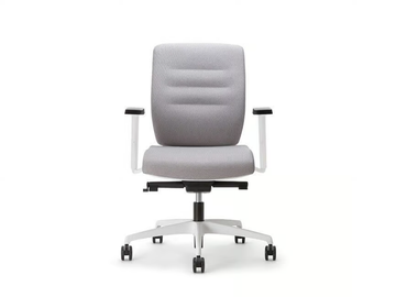 AVA WHITE 02 - Swivel fabric office chair with armrests with 5-Spoke base by Nahu - view 3