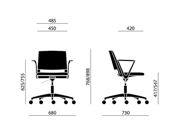 CLIO WHITE COVER 03 - Swivel plastic chair with armrests with 5-spoke base by Nahu - view 3