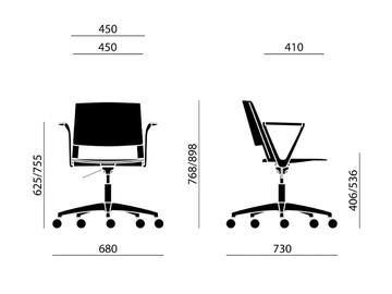 CLIO PLASTIC 03 - Swivel plastic chair with armrests with 5-spoke base by Nahu - view 3