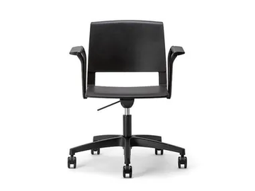 CLIO PLASTIC 03 - Swivel plastic chair with armrests with 5-spoke base by Nahu - view 2