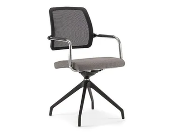 KOS AIR 05 - Swivel trestle-based chair with armrests by Nahu - view 2