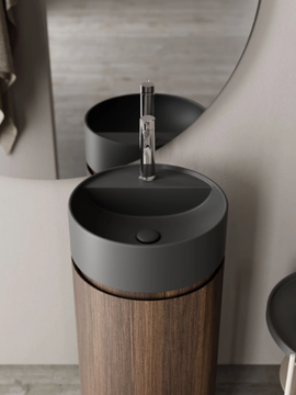 MOD - Floor-standing MDF vanity unit with integrated washbasin by Nic - view 3