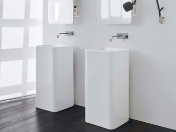 SEMPLICE - Freestanding square ceramic washbasin by Nic - view 2