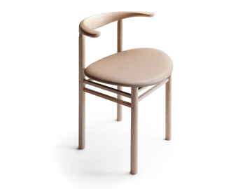 LINEA RMT3 - Ash chair with seat covered in leather by Nikari - view 3