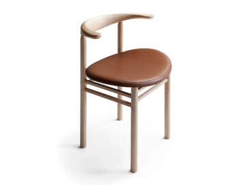 LINEA RMT3 - Ash chair with seat covered in leather by Nikari - view 2