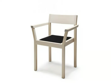 PERIFERIA KVT3 - Stackable wooden chair with armrests and fabric seat by Nikari - view 2