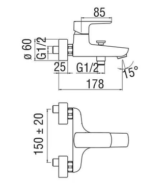 ACQUAVIVA - Wall-mounted bathtub mixer by Nobili - view 3