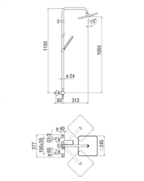 ACQUAVIVA - Wall-mounted thermostatic shower panel with overhead shower by Nobili - view 3