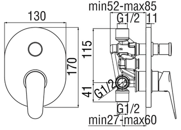 BLUES - Shower mixer with diverter by Nobili - view 3
