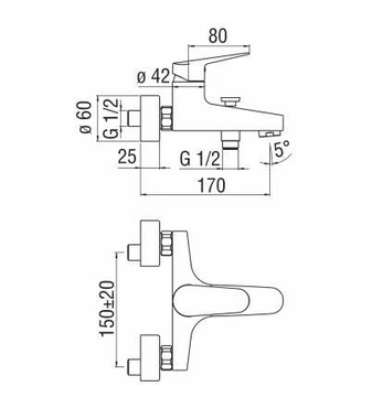 BLUES - Wall-mounted bathtub mixer by Nobili - view 3