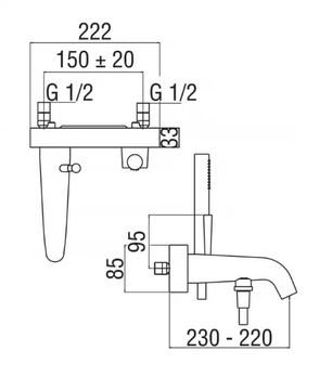 LIKID - Single handle bathtub mixer with hand shower by Nobili - view 3