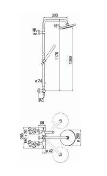 LIKID - Thermostatic shower panel with overhead shower by Nobili - view 3