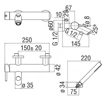 LIVE - Wall-mounted single handle bathtub mixer by Nobili - view 3