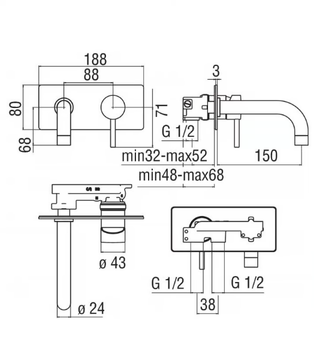 LIVE - Wall-mounted washbasin mixer by Nobili - view 3