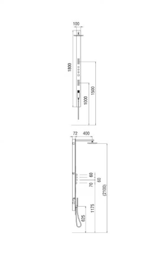LOOP - Thermostatic shower panel with hand shower with overhead shower by Nobili - view 3