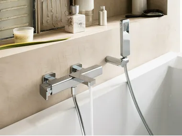 LOOP - Wall-mounted bathtub mixer with hand shower by Nobili - view 2