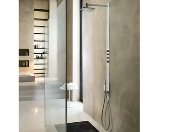 LOOP - Thermostatic shower panel with hand shower with overhead shower by Nobili - view 2