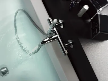 LIKID - 2 hole wall-mounted bathtub mixer with hand shower by Nobili - view 2
