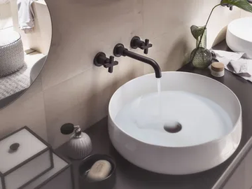 LIRA - 3 hole wall-mounted washbasin tap with individual rosettes by Nobili - view 2