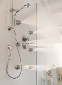 GRAZIA - Chrome-plated thermostatic shower tap with plate by Nobili - view 3