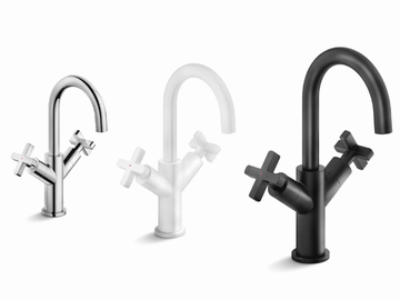 LIRA - 1 hole washbasin tap with individual rosettes by Nobili - view 2