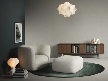 BLOSSOM - Upholstered fabric pouf by Novamobili - view 3
