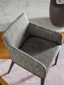 CANDY - Upholstered chair with armrests by Novamobili - view 3