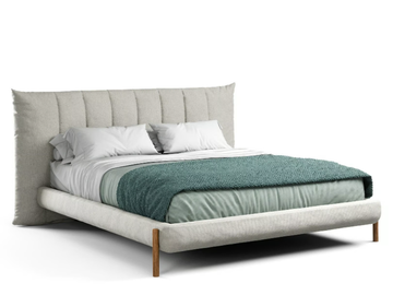 GROOVE - Fabric double bed with upholstered headboard by Novamobili - view 2