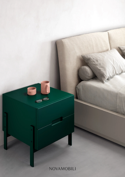 NIDO - Fabric double bed with upholstered headboard by Novamobili - view 3