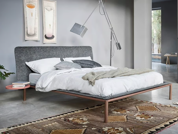 RAIN - Fabric double bed with upholstered headboard by Novamobili - view 2