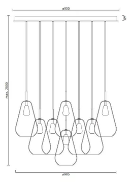 ANOLI 13 - Blown glass pendant lamp by Nuura - view 3